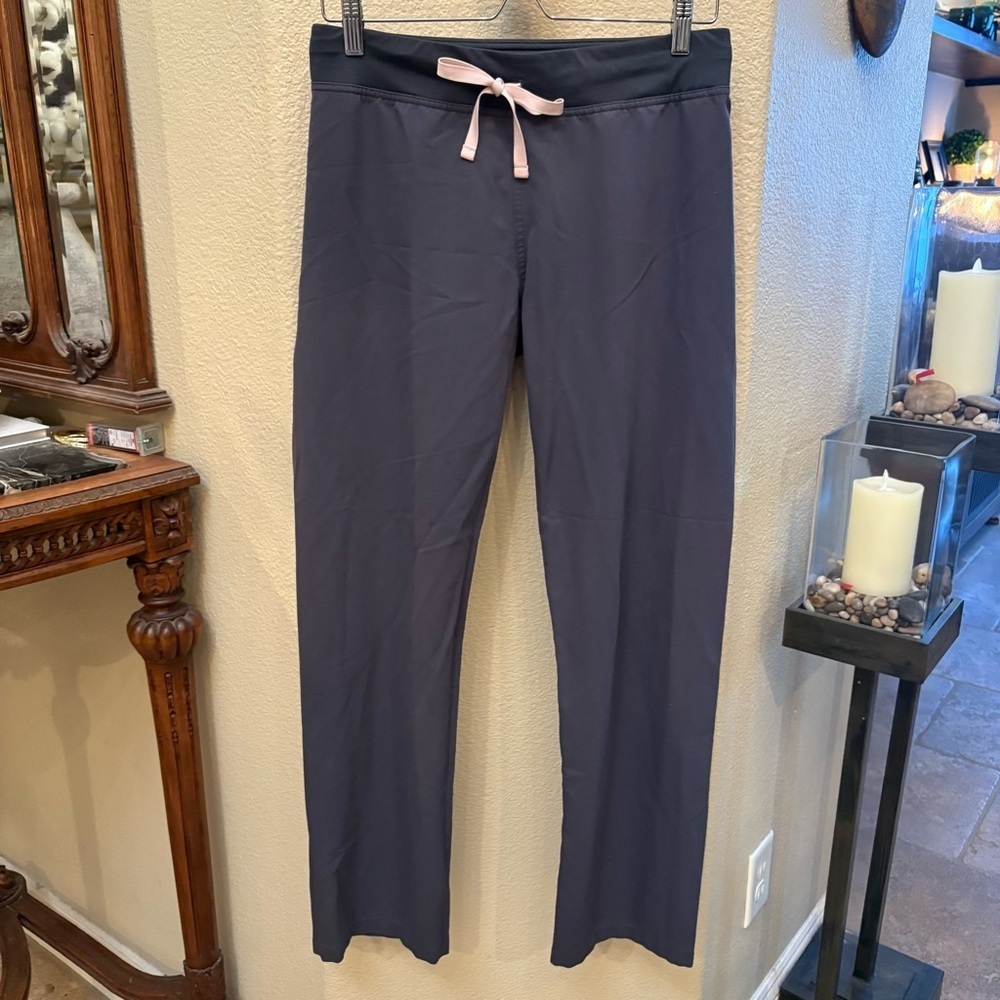 FIGS Women Gray Technical Collection Pink Drawstring Scrub Pants Size Small